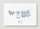 Faire-part de naissance personnalisé pour Milo aux tons doux et pastel, création artisanale de l’Atelier Valentine à Marchin en Belgique