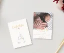 Faire-part de naissance personnalisé pour Louise aux tons doux et pastel, création artisanale de l’Atelier Valentine à Marchin en Belgique