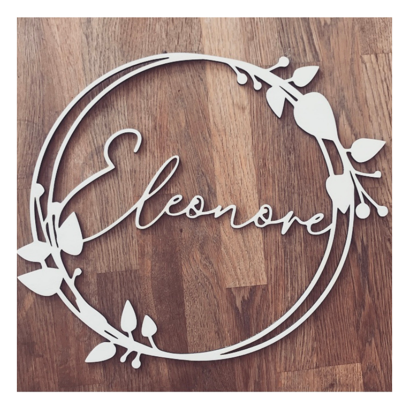 Cercle fleuri avec prénom