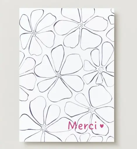 Carte Merci avec des fleurs